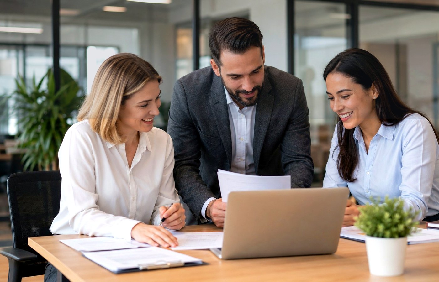 Documents et ordinateur en contexte professionnel