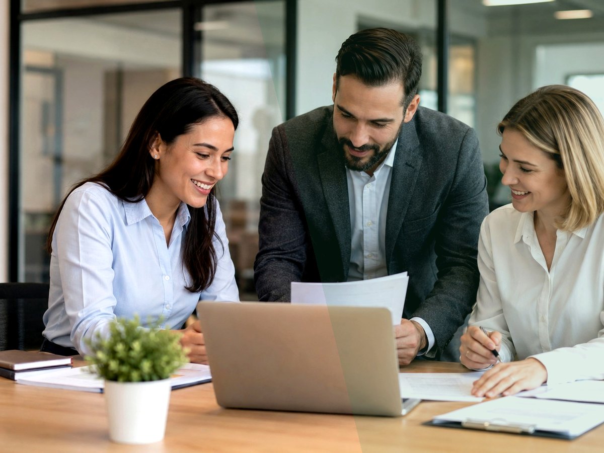 Équipe en réunion dans un bureau